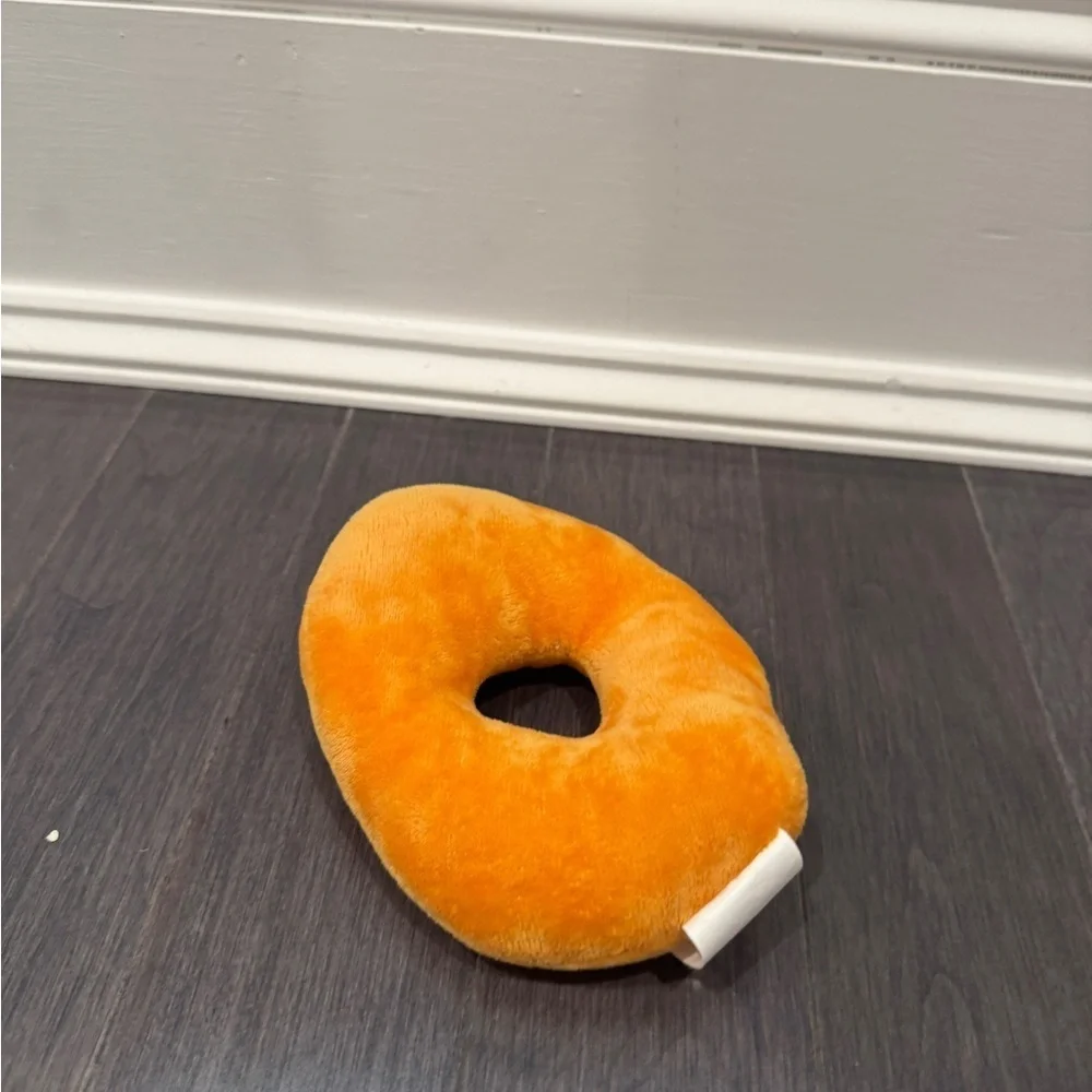 NWOT Orange Bagel Plush Pet Dog Toy